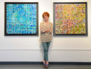 Francesca Wilkinson Shaw with paintings